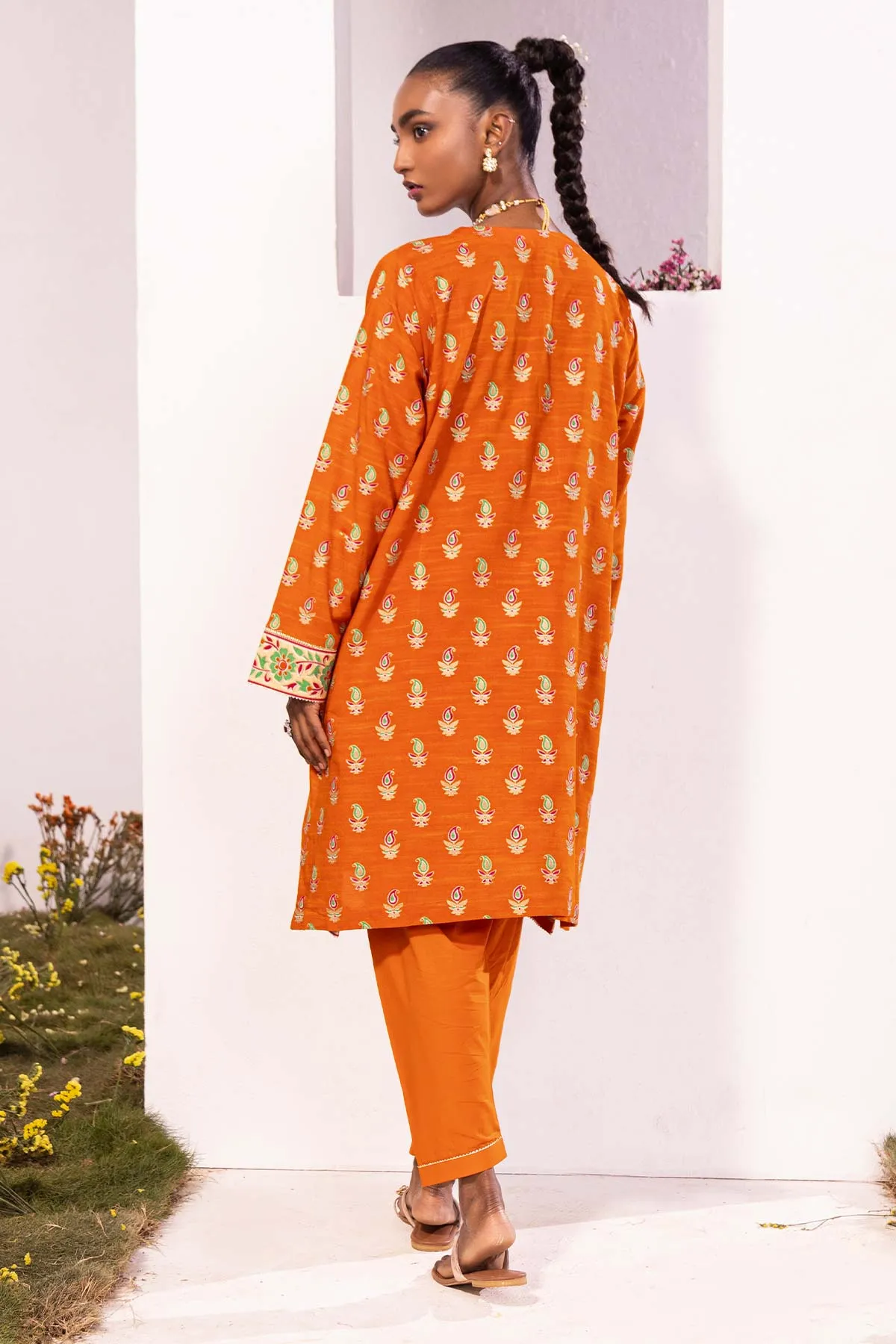 2 Pc Printed Raw Silk Outfit
