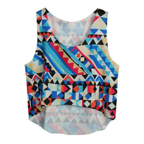 21 Colors Casual Women Crop Emoji Tank Tops Vest Sleeveless Cartoon Beach Tanks T-Shirt