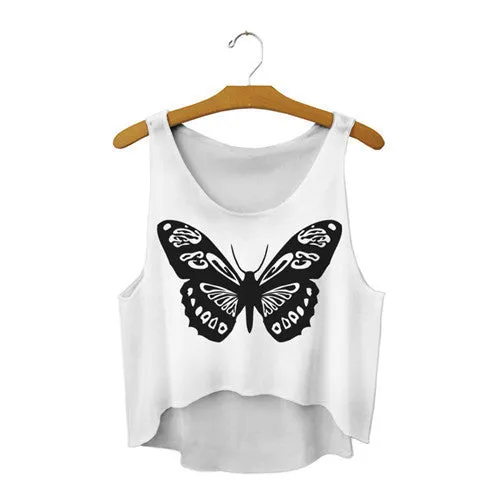 21 Colors Casual Women Crop Emoji Tank Tops Vest Sleeveless Cartoon Beach Tanks T-Shirt