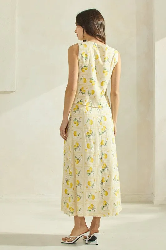 Able Lemon Zest Midi Skirt
