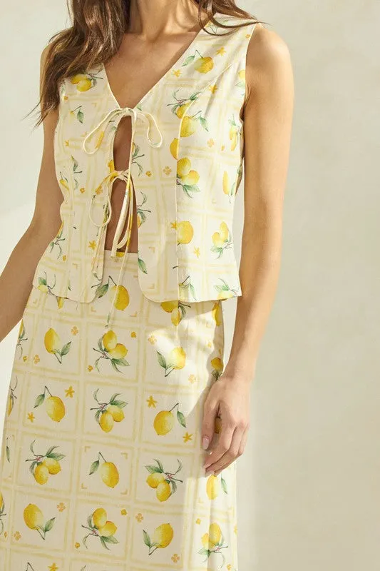 Able Lemon Zest Midi Skirt