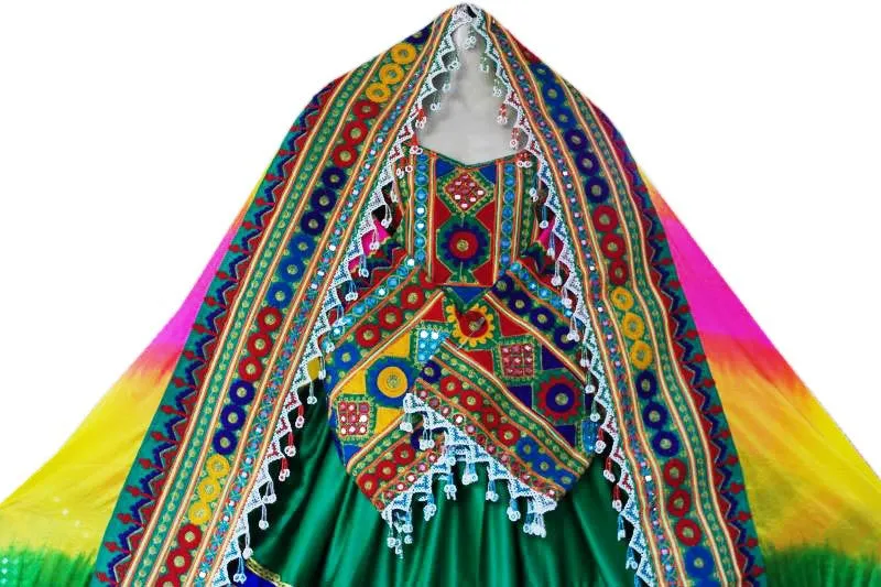Afghan Bridal Multicolour Dress