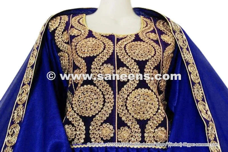 Afghan Dress In Blue Color