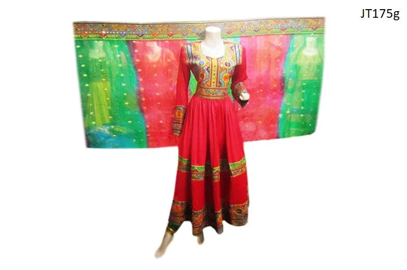 Afghan Gown Dress In Red Color