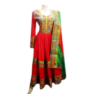 Afghan Gown Dress In Red Color