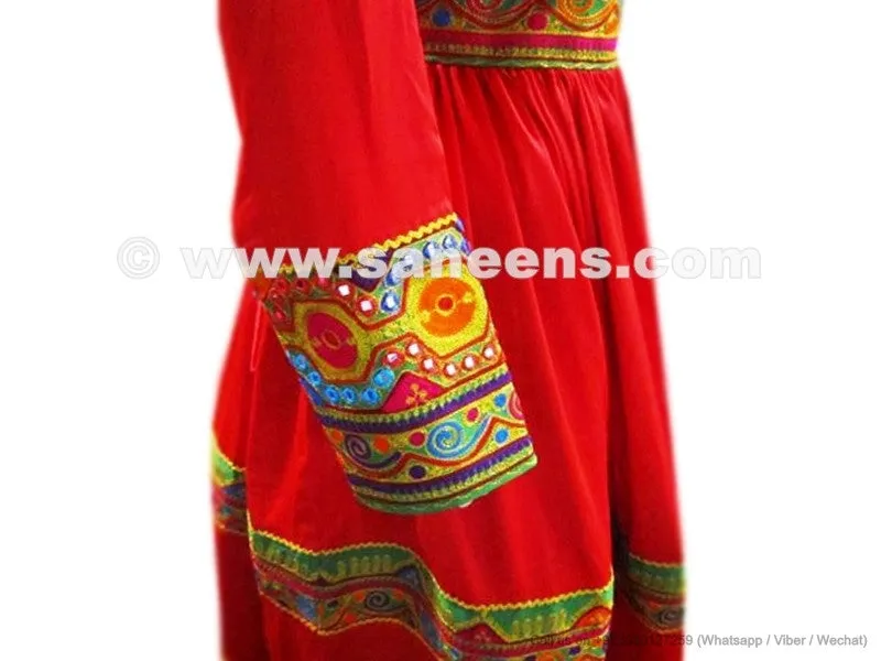 Afghan Gown Dress In Red Color