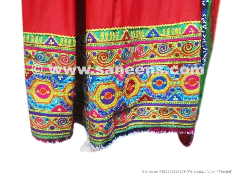 Afghan Long Gown In Red Color Dress