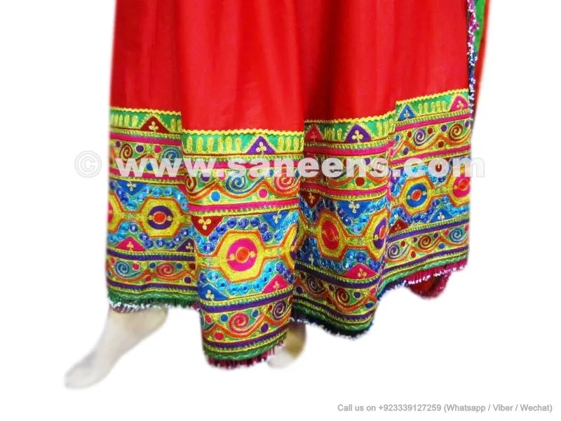 Afghan Long Gown In Red Color Dress