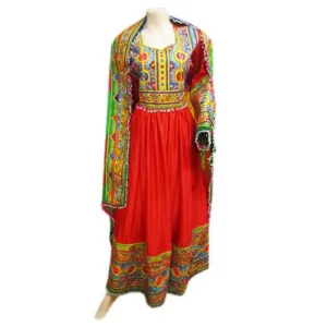 Afghan Long Gown In Red Color Dress