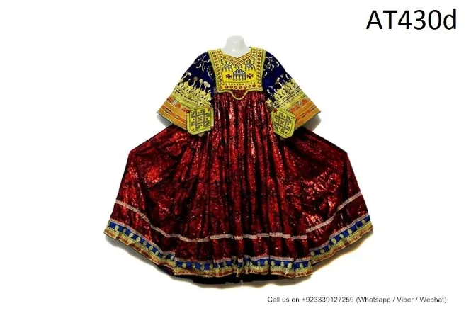 Afghan Women Long Shirt Tribal Fusion Art Work Vintage Costume Gypsy Ethnic Frock