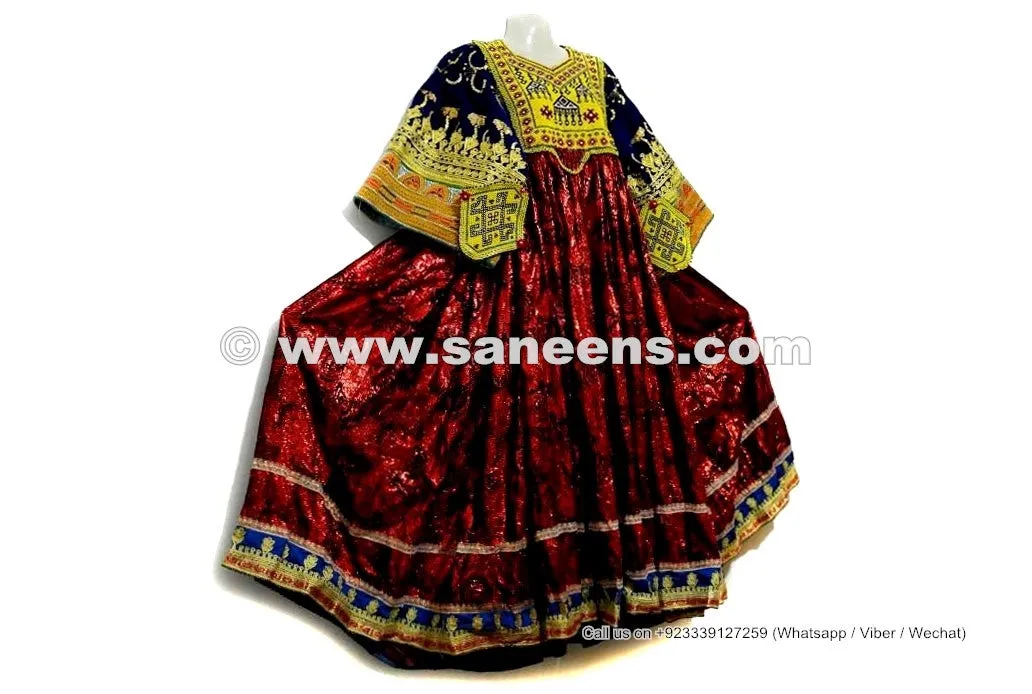 Afghan Women Long Shirt Tribal Fusion Art Work Vintage Costume Gypsy Ethnic Frock