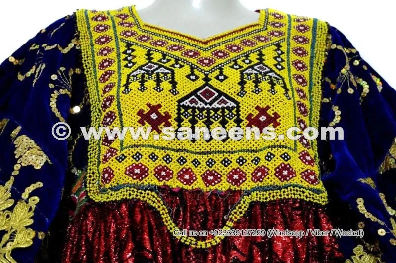 Afghan Women Long Shirt Tribal Fusion Art Work Vintage Costume Gypsy Ethnic Frock