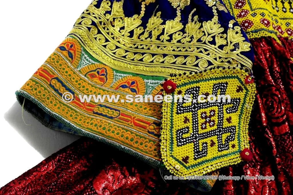 Afghan Women Long Shirt Tribal Fusion Art Work Vintage Costume Gypsy Ethnic Frock
