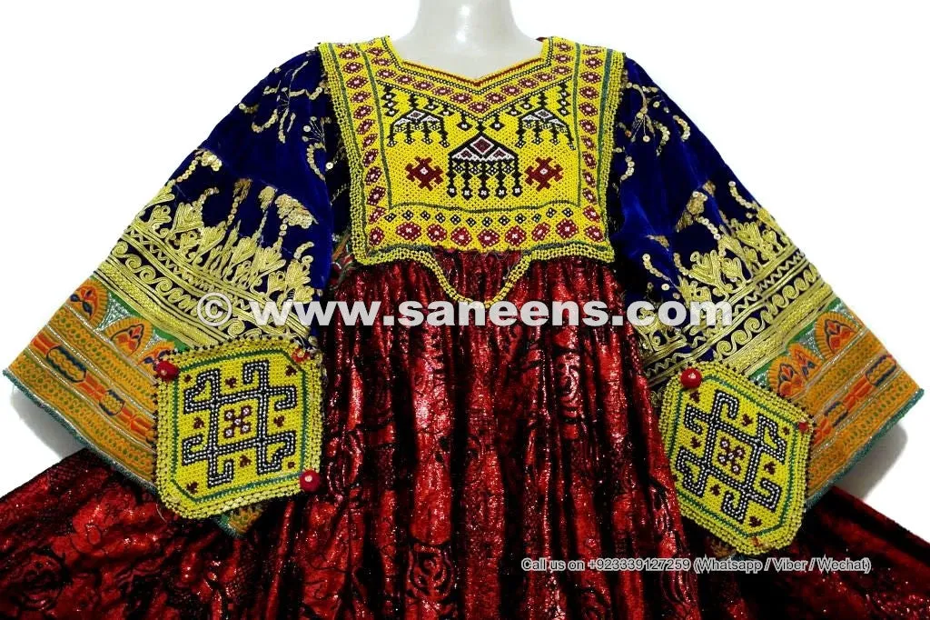 Afghan Women Long Shirt Tribal Fusion Art Work Vintage Costume Gypsy Ethnic Frock