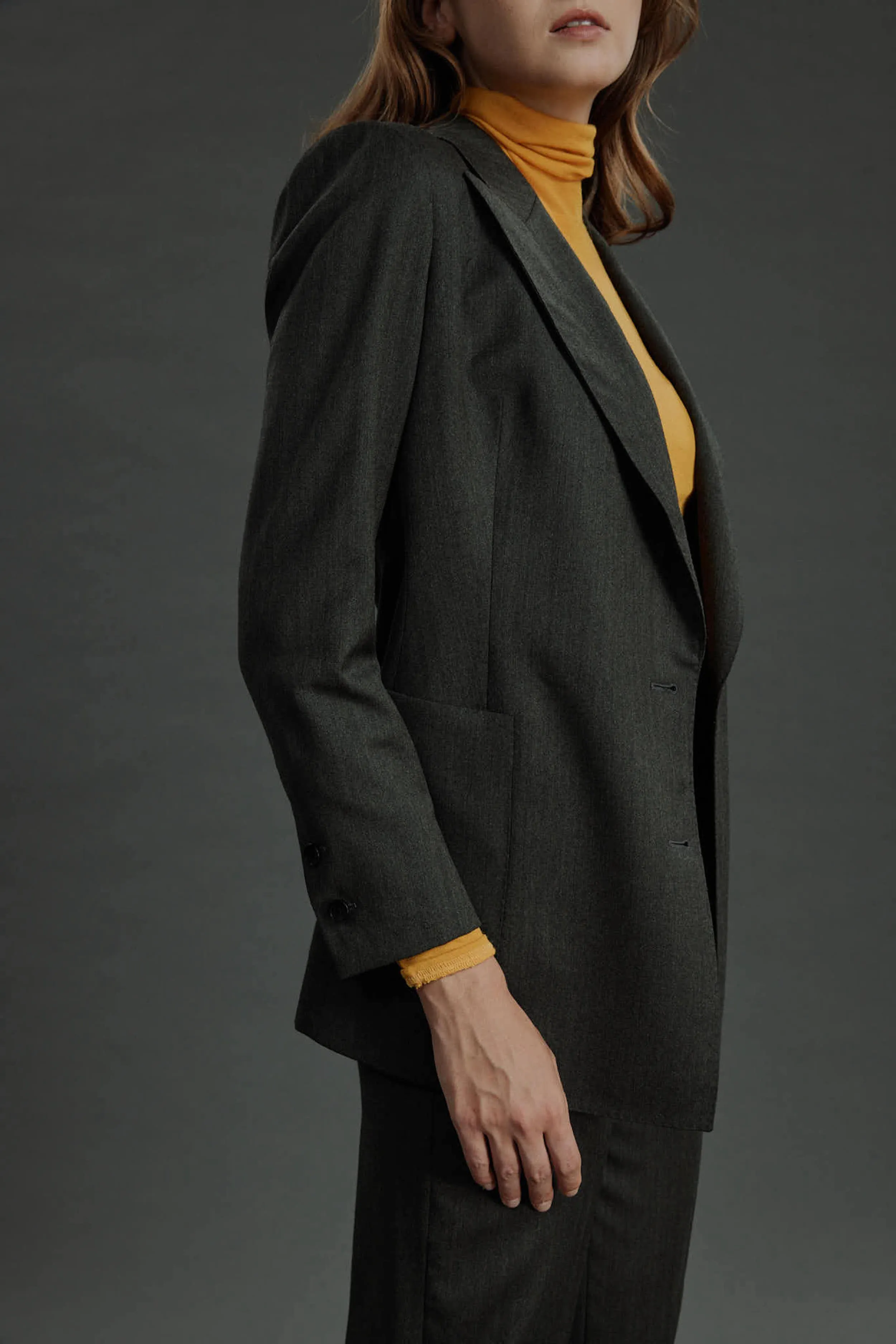 Alessandria Jacket - Double breasted jacket in herringbone
