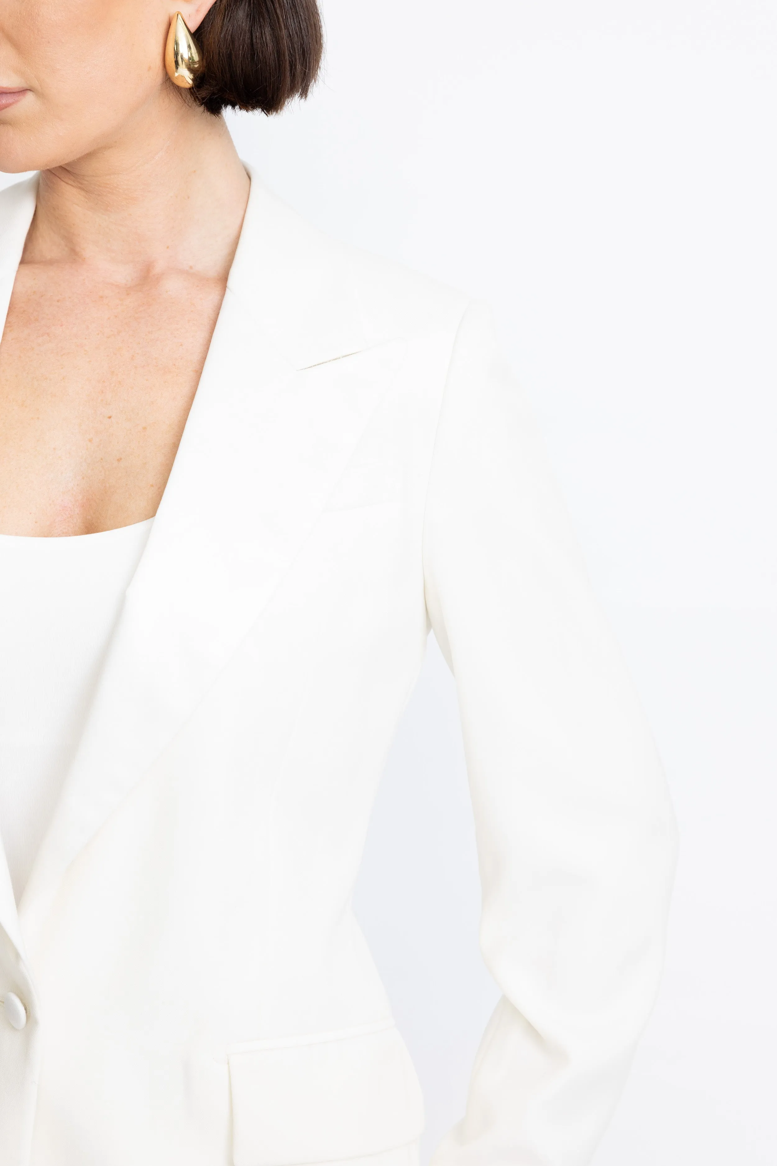 Amora Limited Edition Jacket  - Tuxedo single-breasted jacket in white