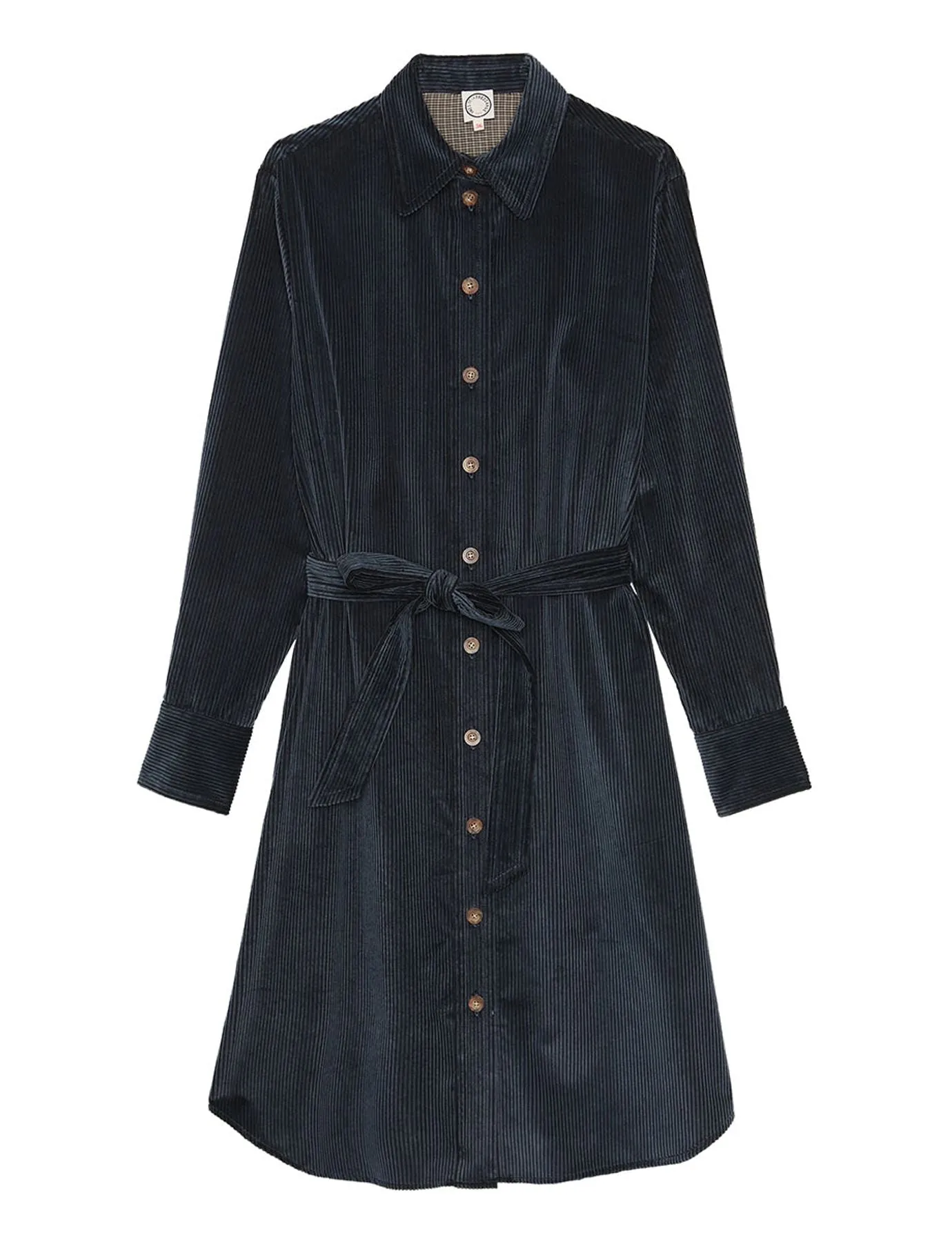 Amour blue velvet shirt dress