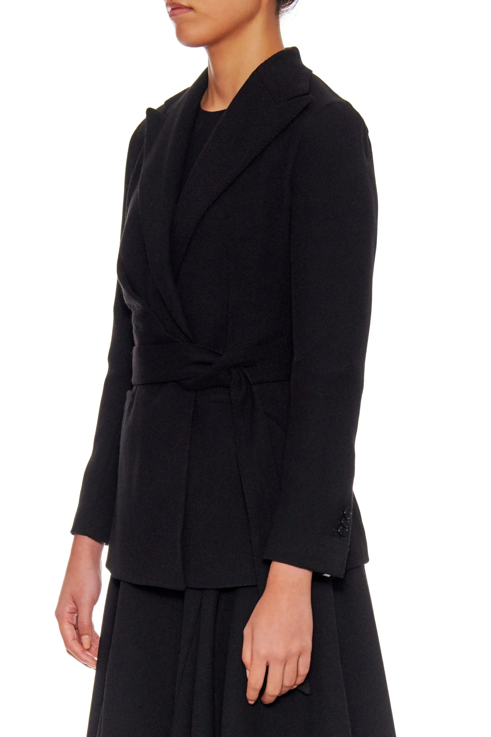 Avignon Jacket - Wool wrap jacket with peaked lapels