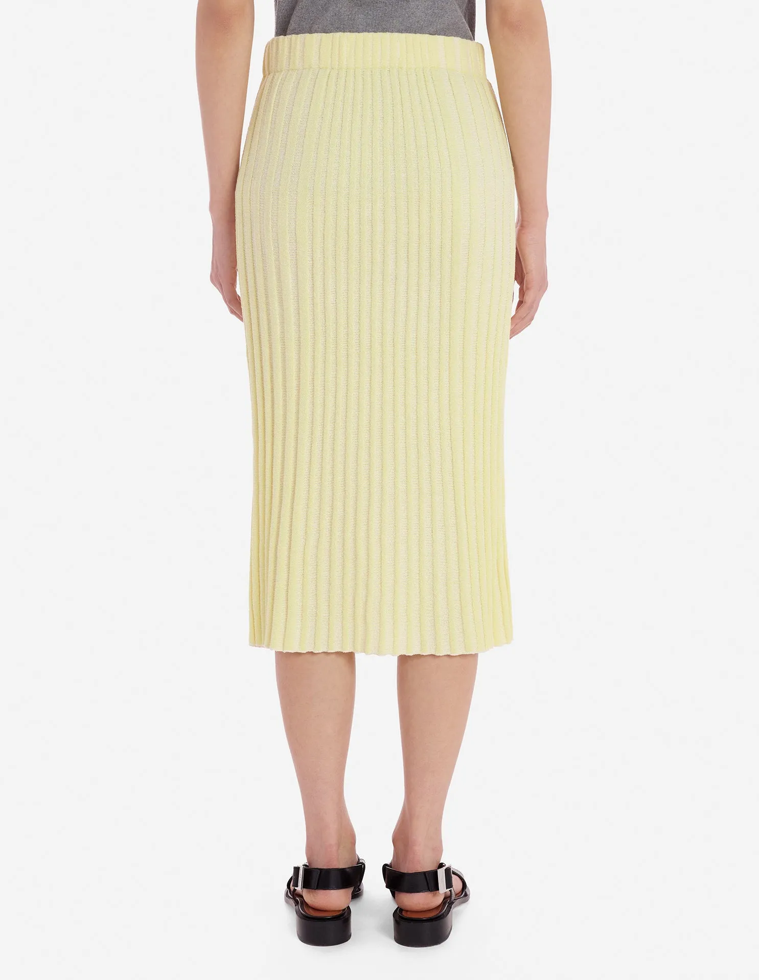 Baby Fox Patch Ribbed Midi Skirt Lemonade