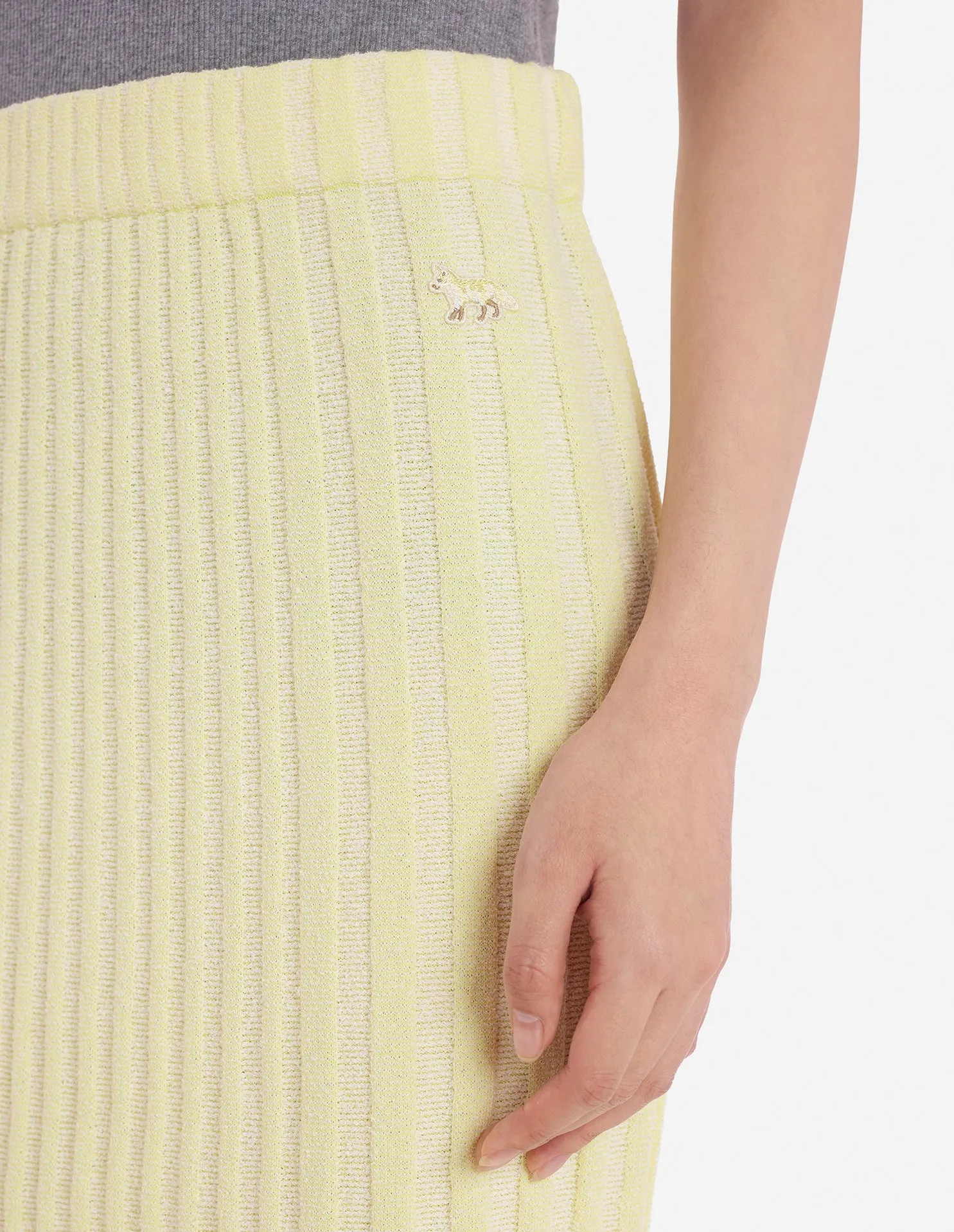 Baby Fox Patch Ribbed Midi Skirt Lemonade