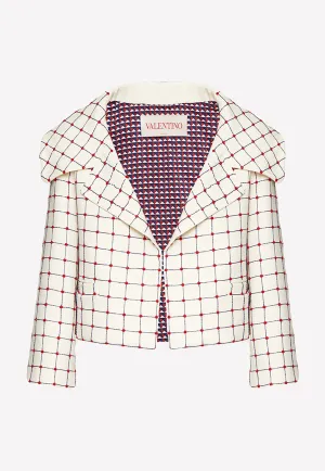 Beaded Crepe Couture Cropped Jacket