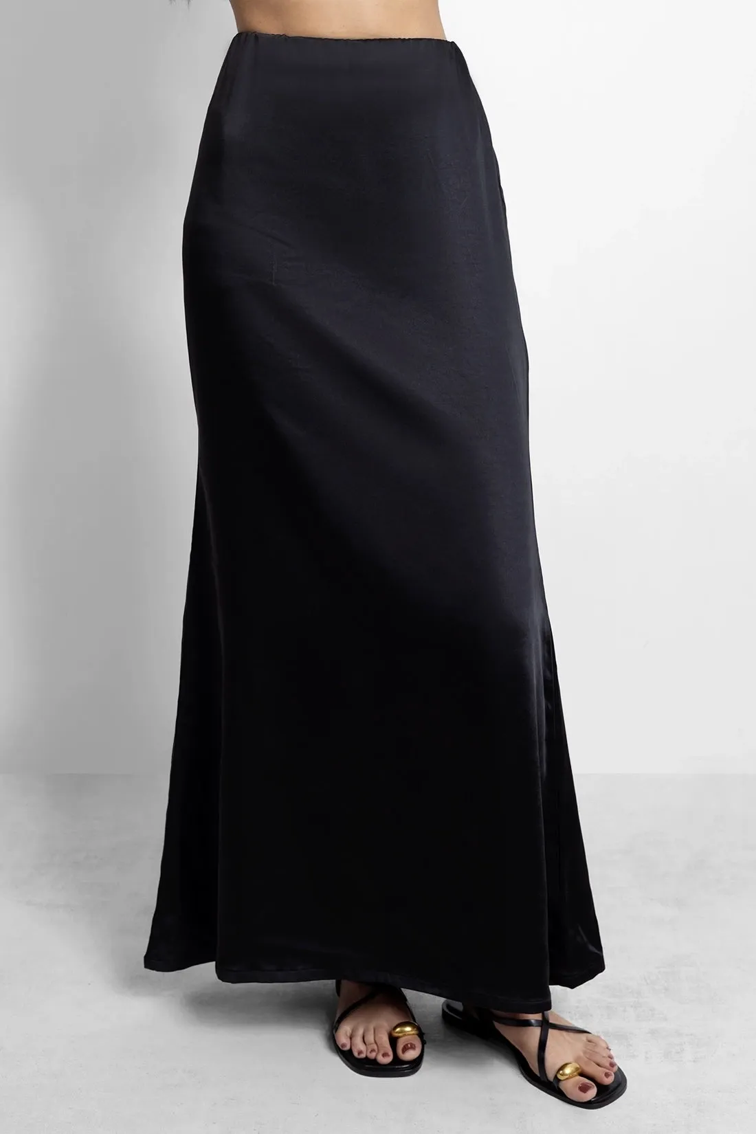 Black Satin Skirt