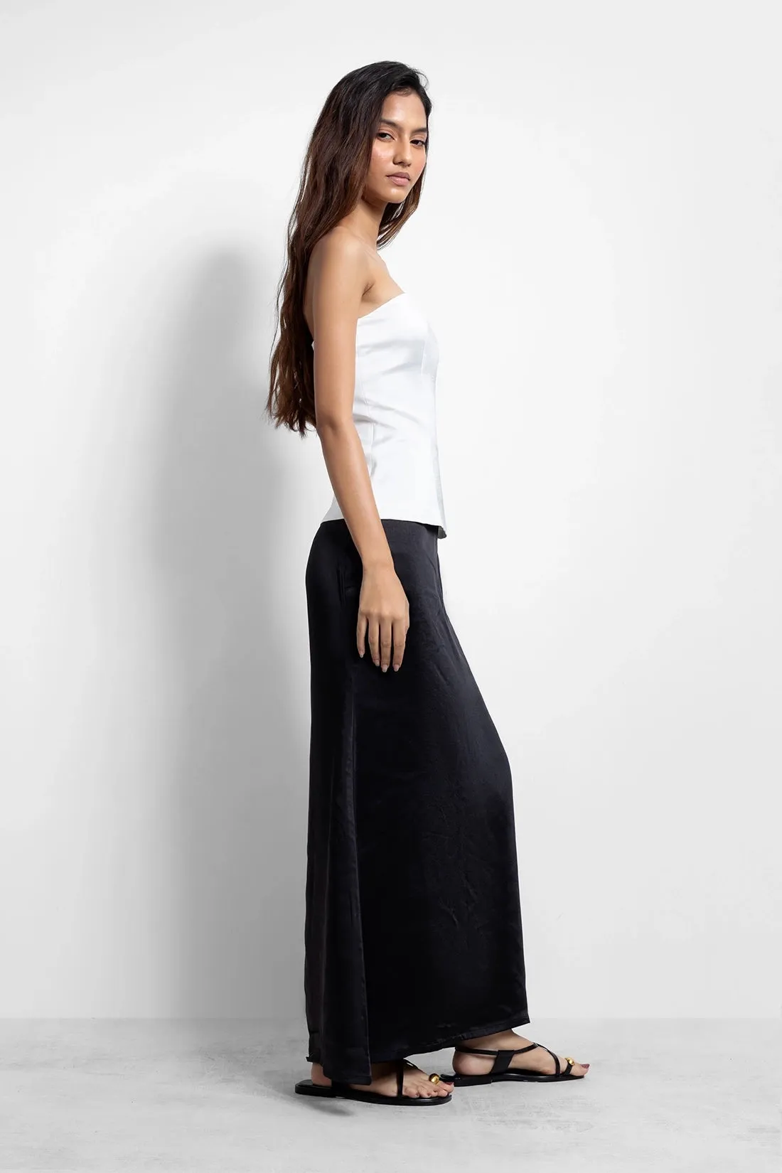 Black Satin Skirt