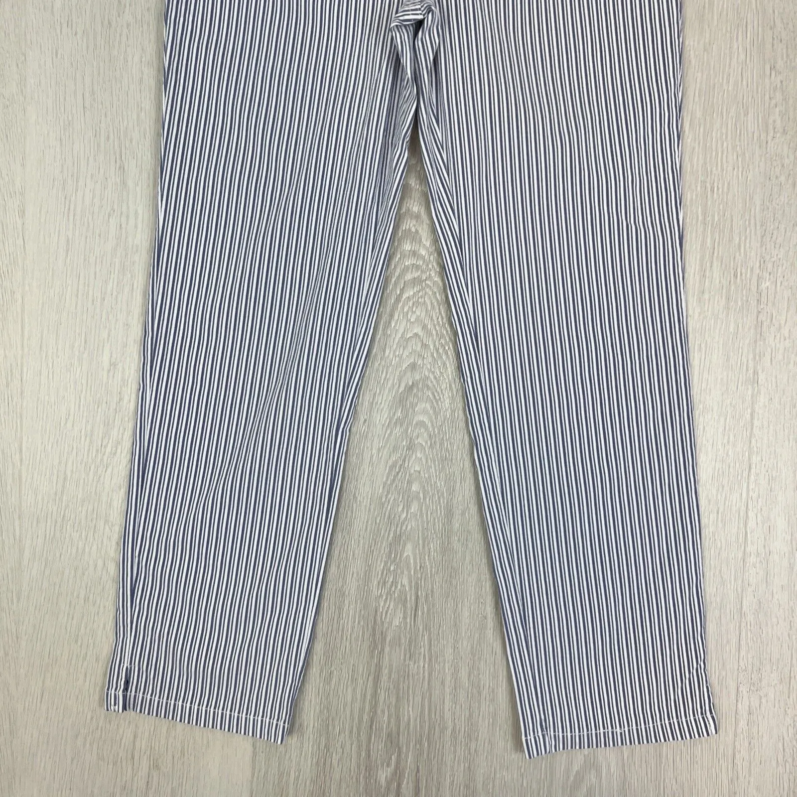Blue Illusion Womens Straight Slim Cropped Striped Pants Size XS