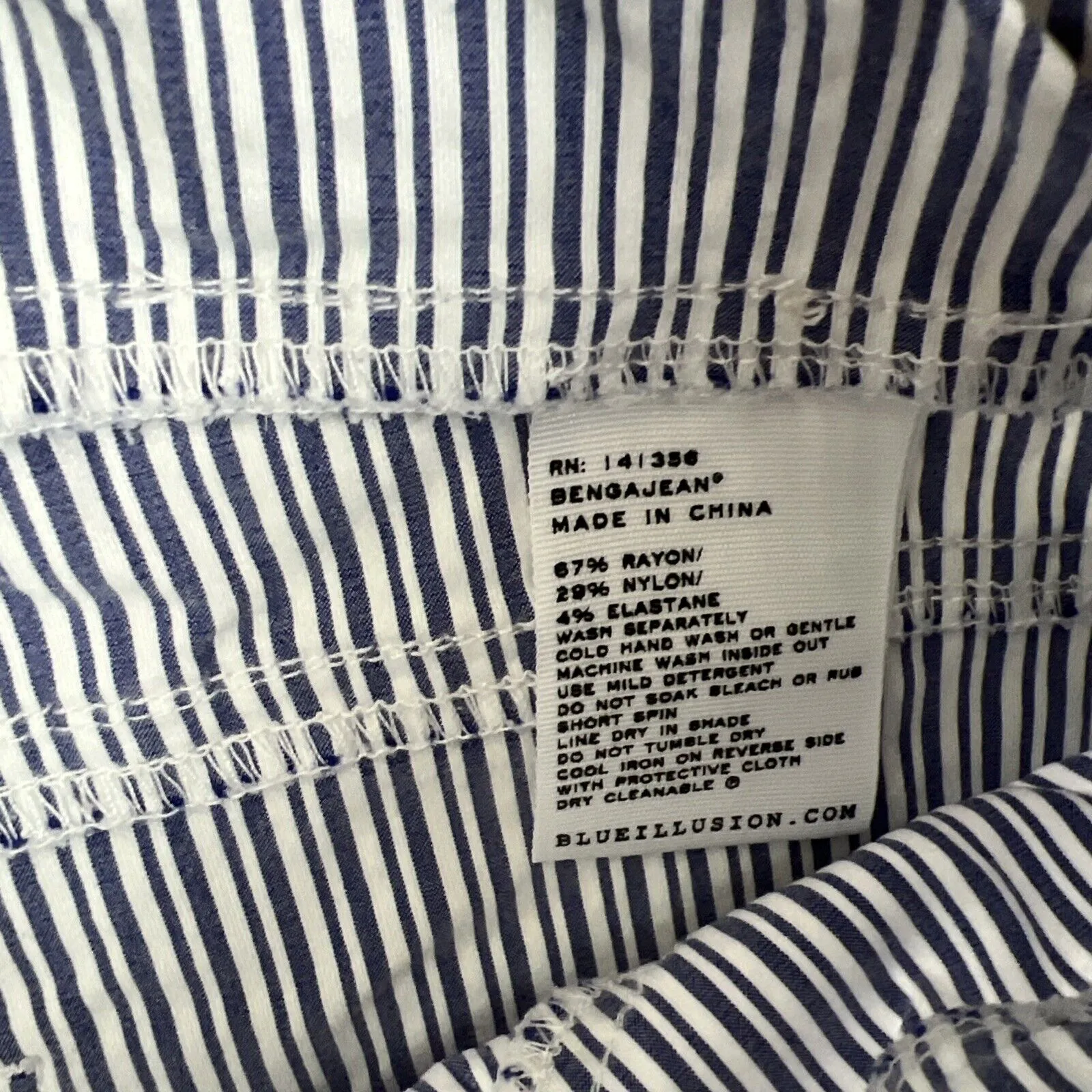 Blue Illusion Womens Straight Slim Cropped Striped Pants Size XS