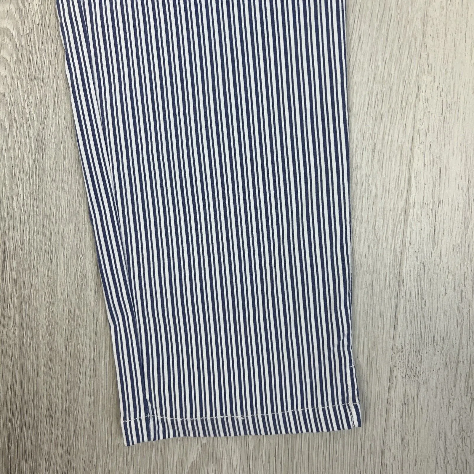 Blue Illusion Womens Straight Slim Cropped Striped Pants Size XS