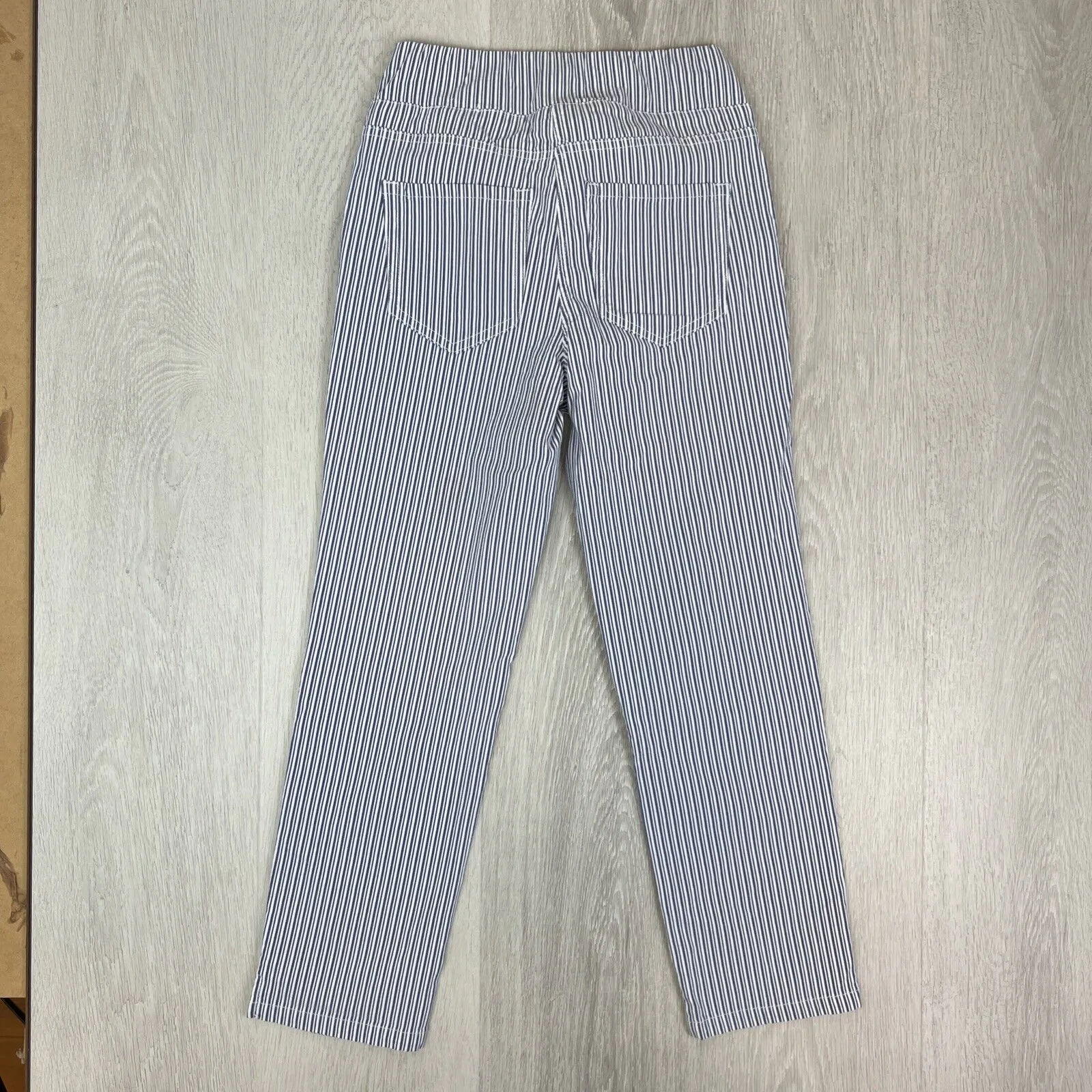 Blue Illusion Womens Straight Slim Cropped Striped Pants Size XS