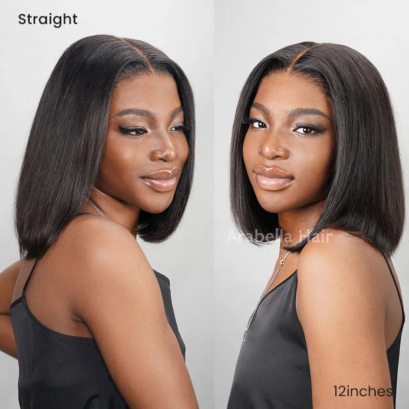 Bogo Sale | 6x5 Lace Highlight Color Body Wave 18" 6-Inches Deep Lace Natural Color Straight Bob 12"