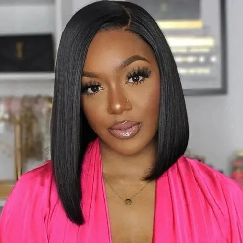 Bogo Sale | Straight 18inches Straight Bob 12inches-Natural Black-6x5 Lace