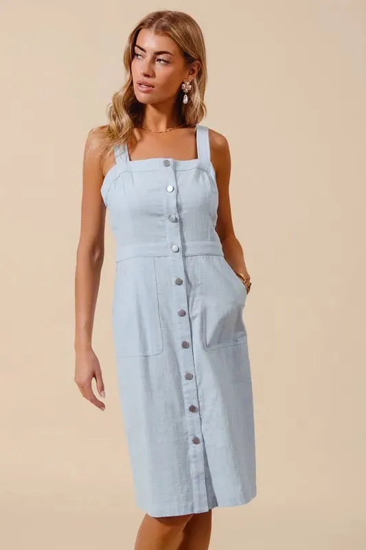 Button Down Pocket Front Dress