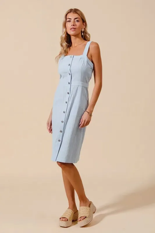 Button Down Pocket Front Dress