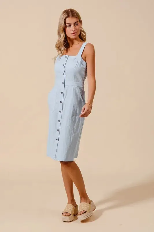 Button Down Pocket Front Dress
