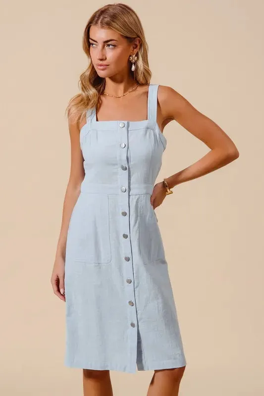 Button Down Pocket Front Dress