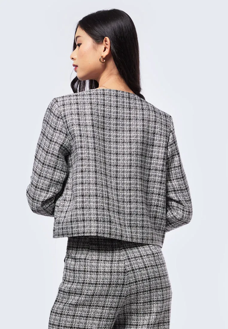Button Down Tweed Blazer