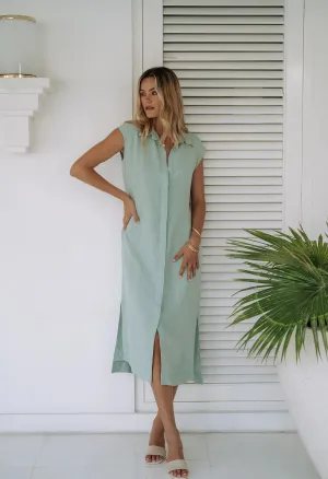 Cabo Shirt Dress - Honeydew