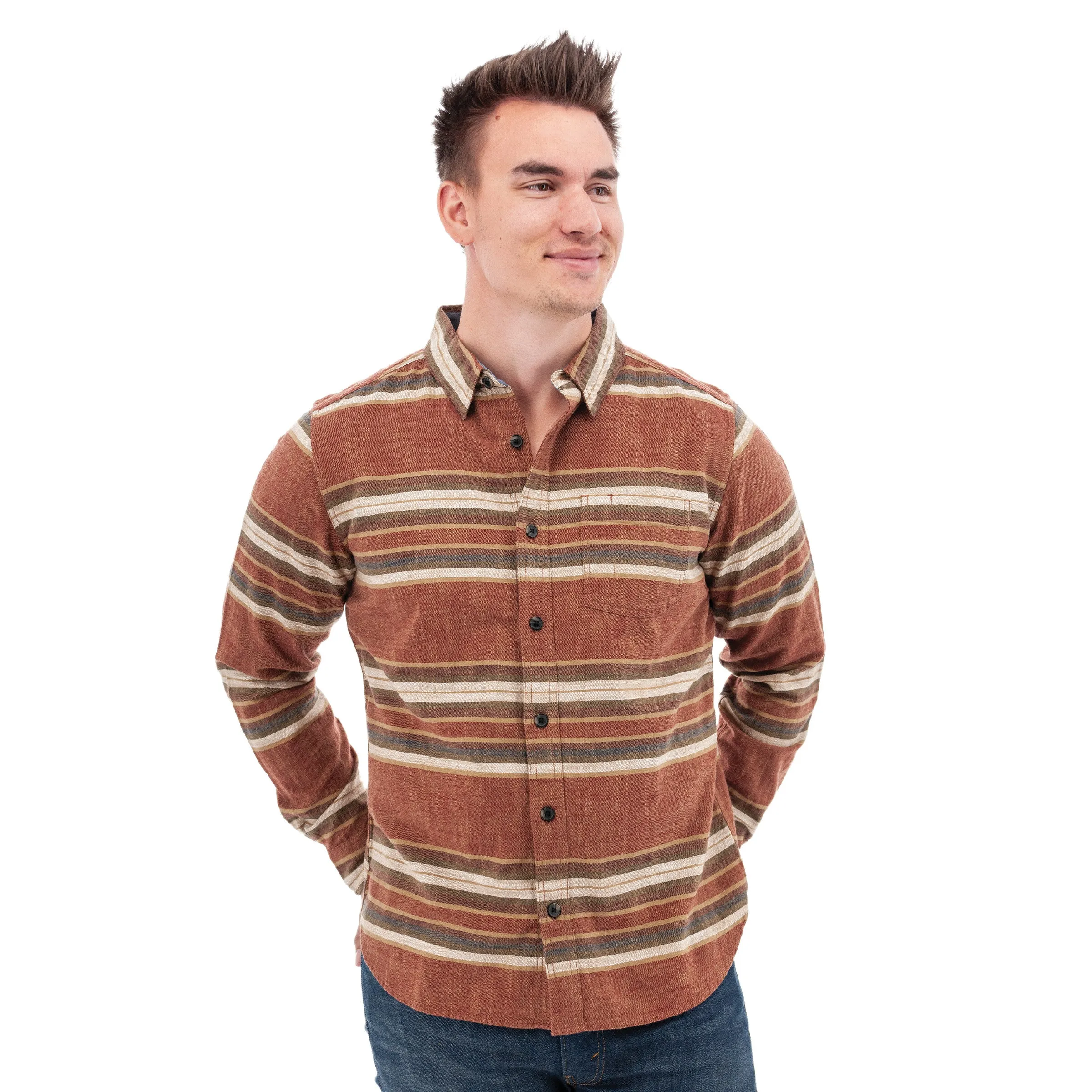Chase Organic Hidden Button-Down Shirt - A15652