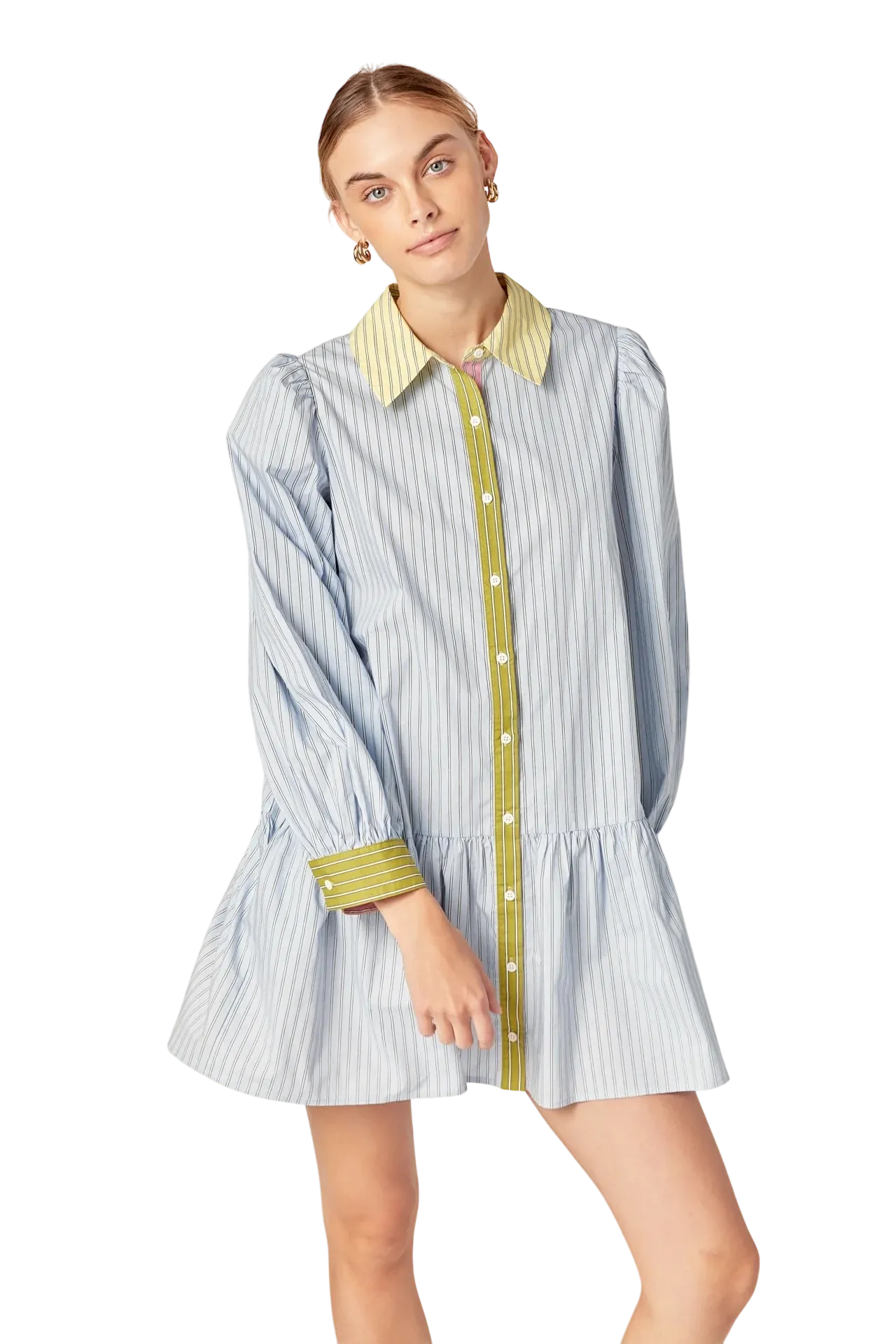 Citron & Blue Shirt Dress