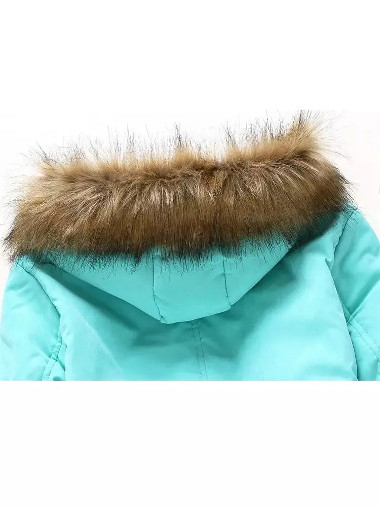 Coat Women Fur Hooded Cotton Jackets