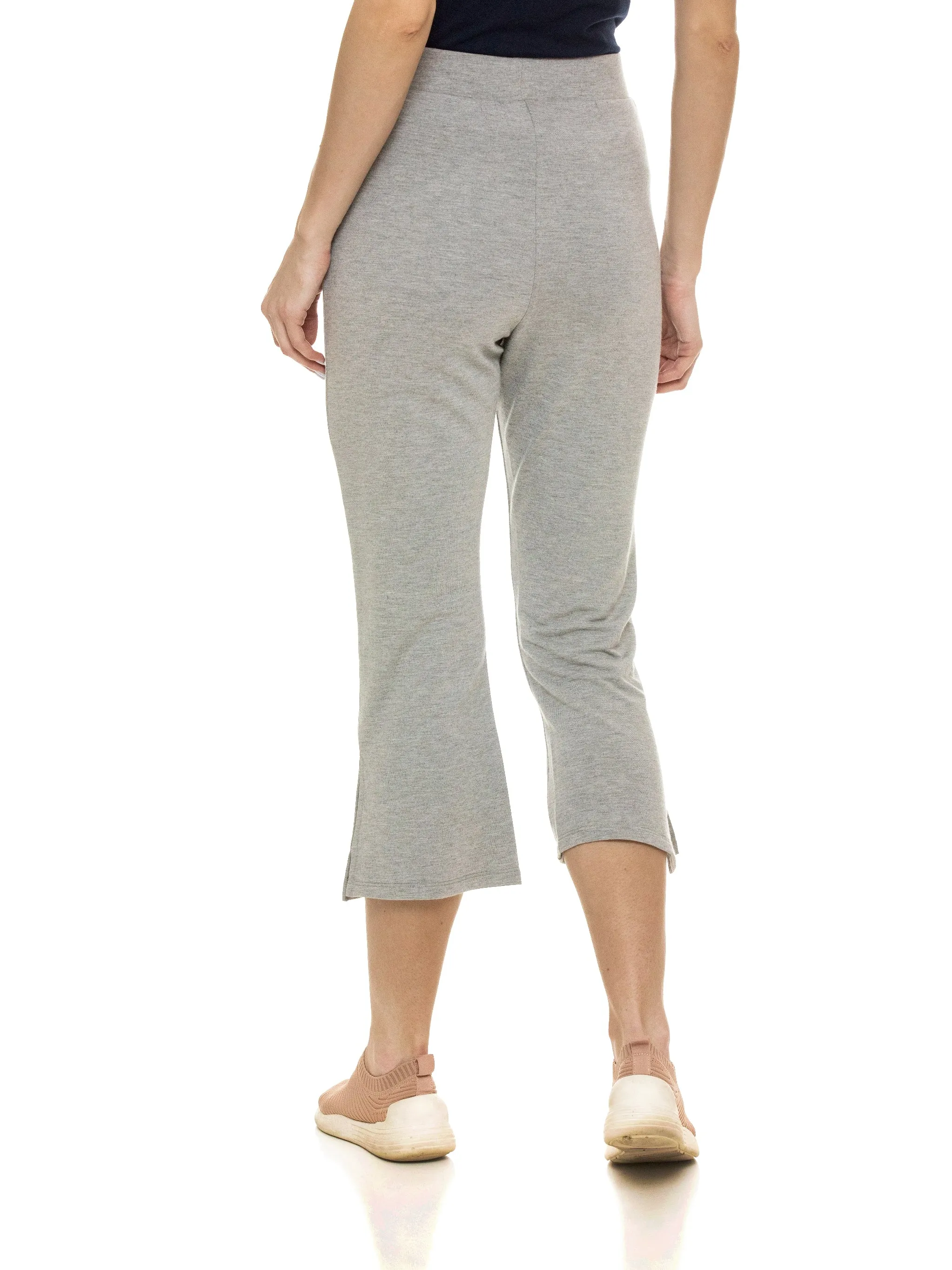 Cropped Length with Slit Detail Bottom (Heather Grey)