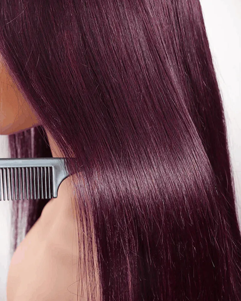 Dark Purple Plum Color Body Wave 13x4/5x6 Lace Frontal Human Hair Wigs