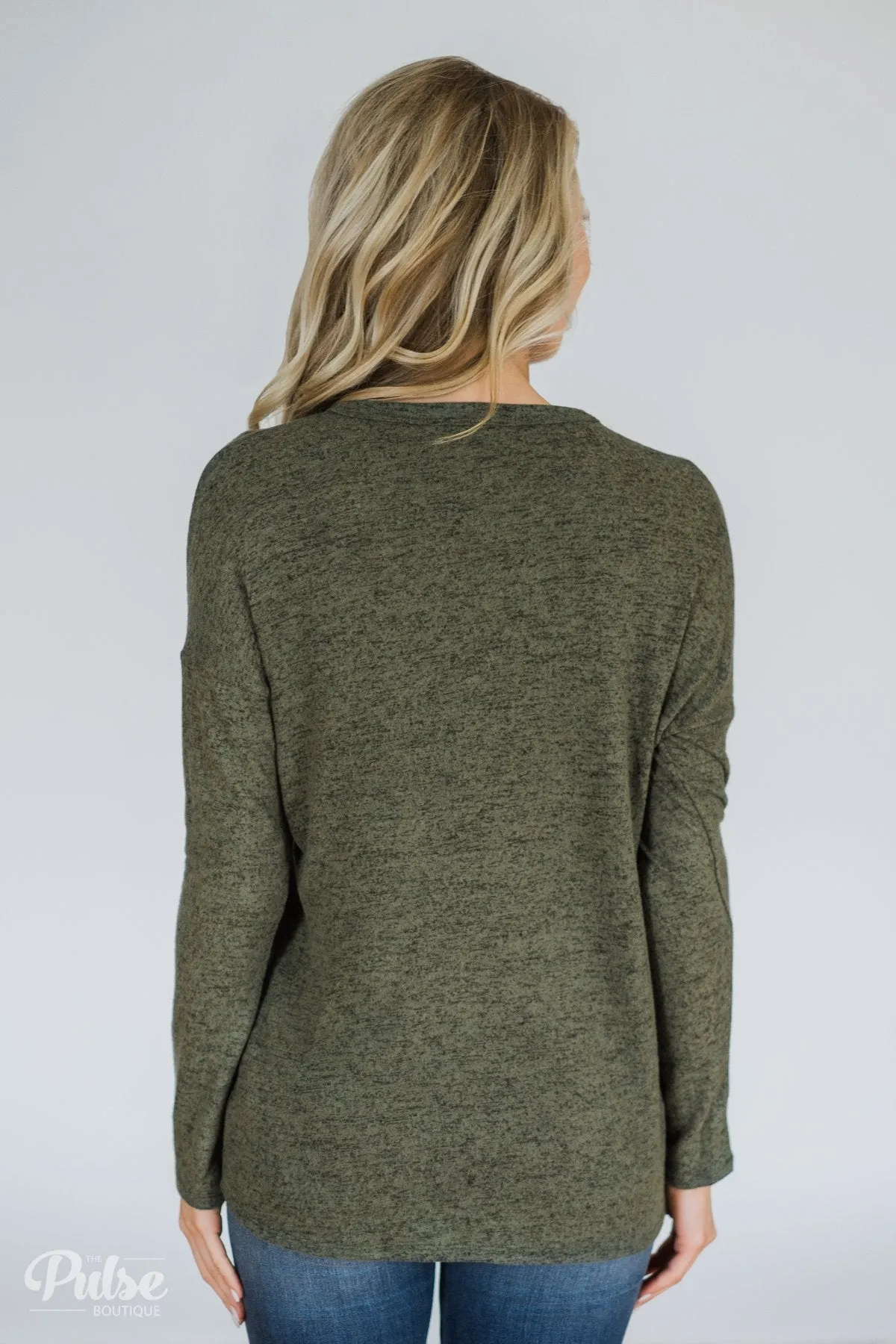 Dearly Loved Button Down Top- Olive