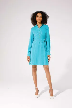 Deep torquise shirt style dress
