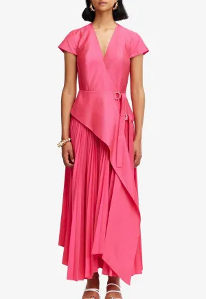 Docklands Pleated Satin Midi Dress