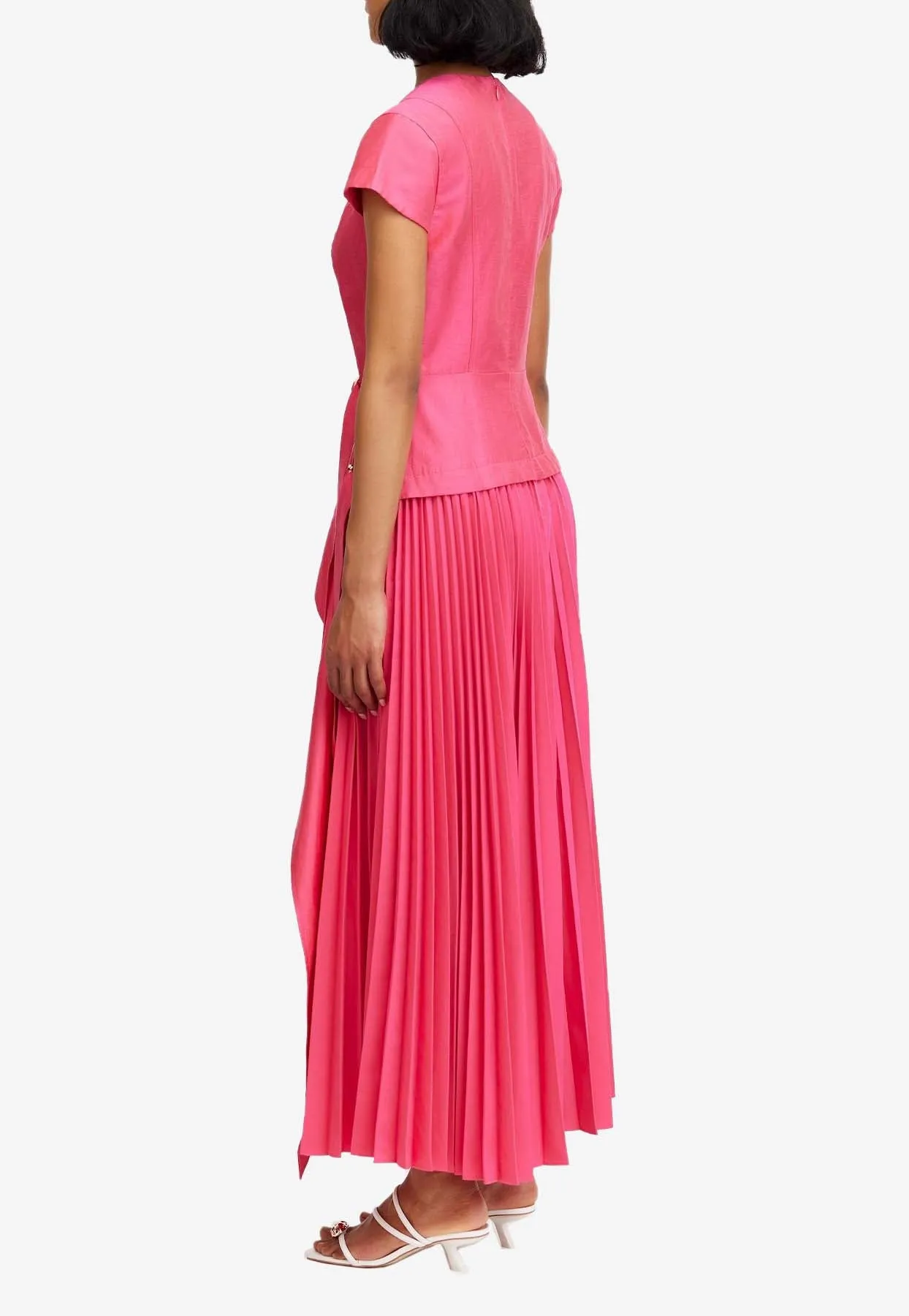 Docklands Pleated Satin Midi Dress