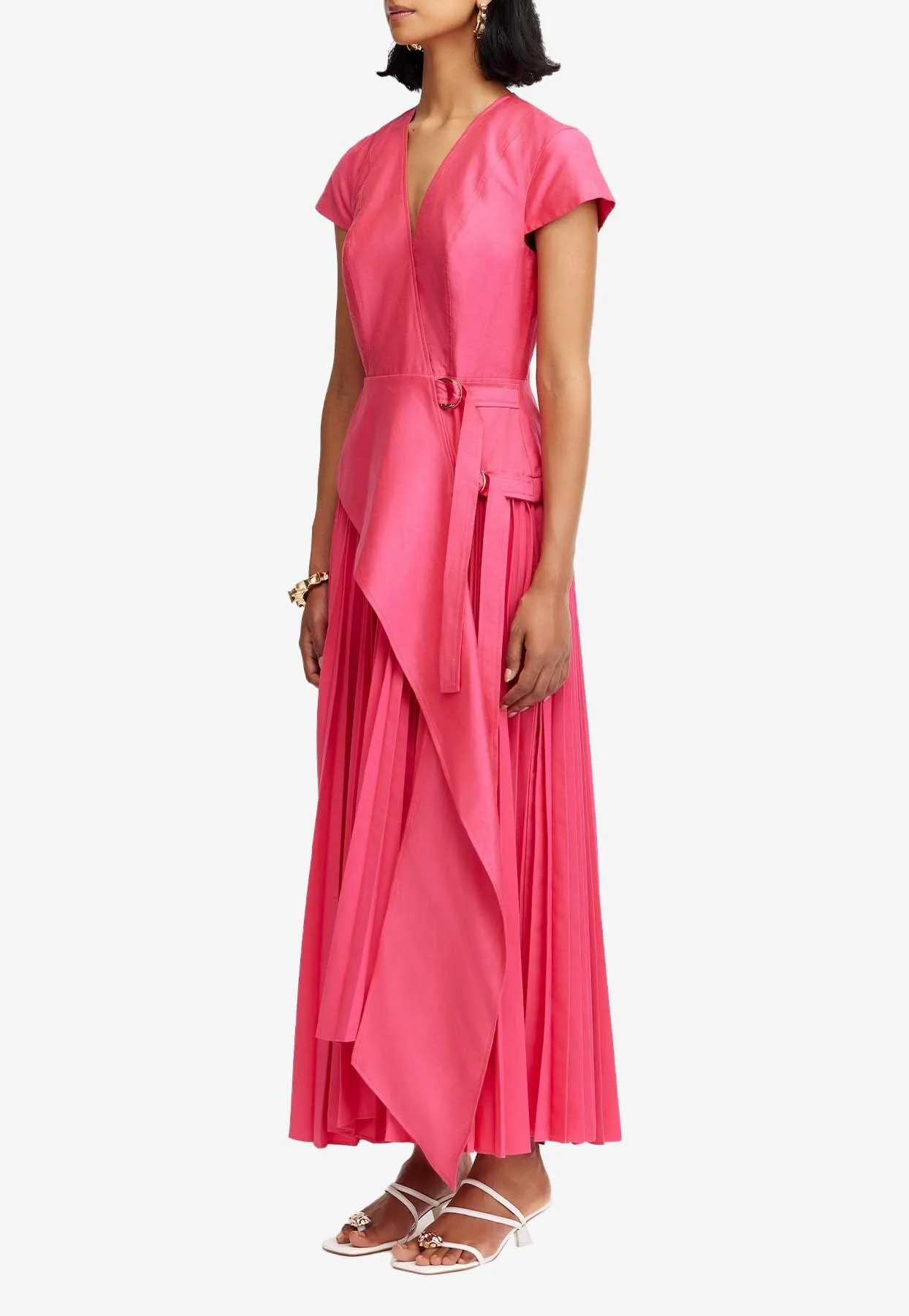 Docklands Pleated Satin Midi Dress