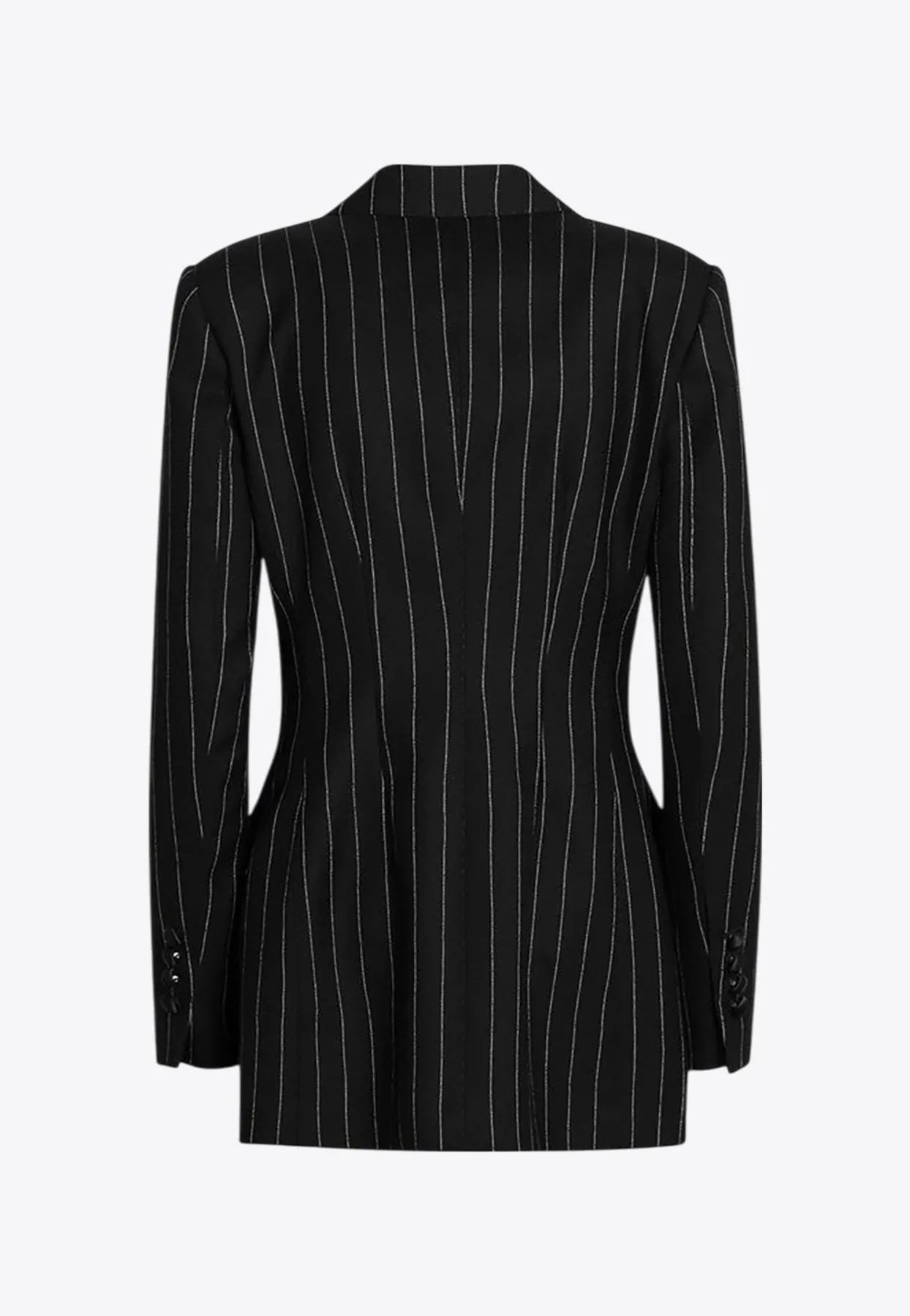 Double-Breasted Pinstriped Blazer